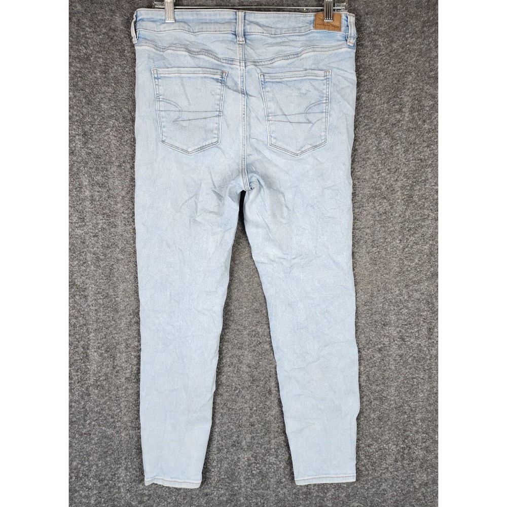 American Eagle Jeans Womens 14 Next Level Stretch Light Wash Skinny High Rise - Picture 2 of 9